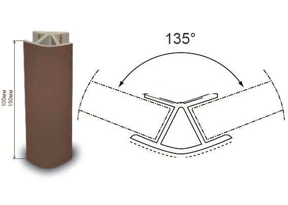 Угол к цоколю кухонному 135°