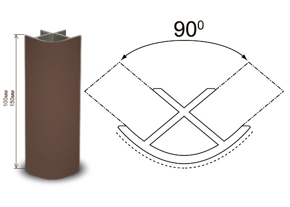 Угол к цоколю кухонному 90°